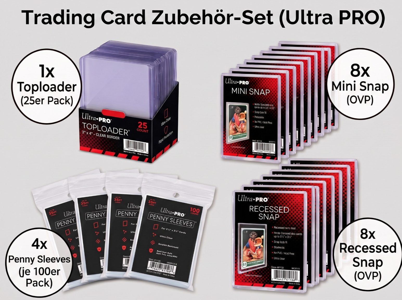 Ultimate Trading Card Schutz + Zubehör-Set Perfekt für Sammler Toploader Sleeves