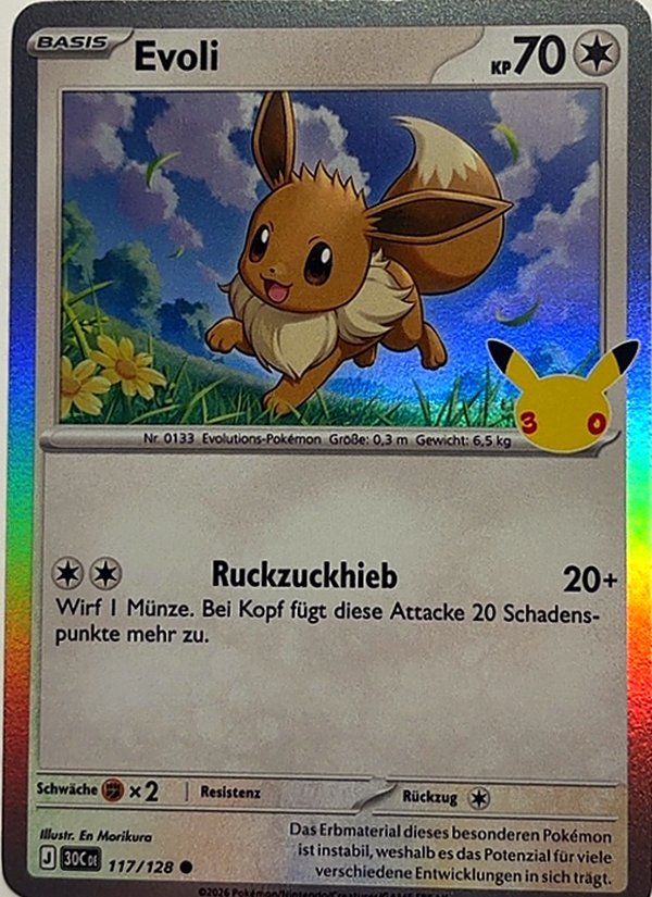 Evoli 117/128 – 30 Jahre – Pokémon – Deutsch – Near Mint