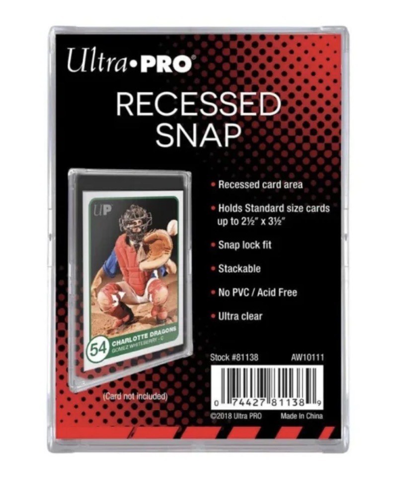 Ultra Pro Recessed Snap Card Holder – Kartenhalter für Sammelkarten mit vertiefter Kartenfläche, stapelbar, säurefrei