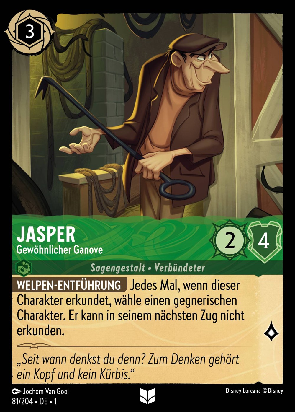Jasper – Gewöhnlicher Ganove 81/204 – Das Erste Kapitel – Disney Lorcana – Deutsch – Near Mint