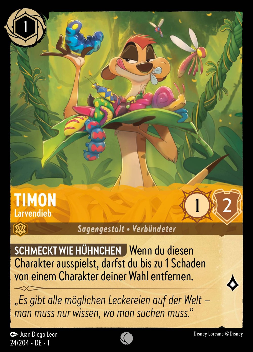 Timon – Larvendieb 24/204 – Das Erste Kapitel – Disney Lorcana – Deutsch – Near Mint