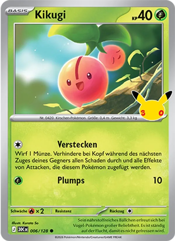 Kikugi 006/128 – 30 Jahre – Pokémon – Deutsch – Near Mint