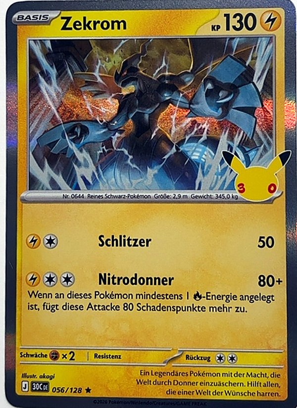 Zekrom 056/128 – 30 Jahre – Pokémon – Deutsch – Near Mint