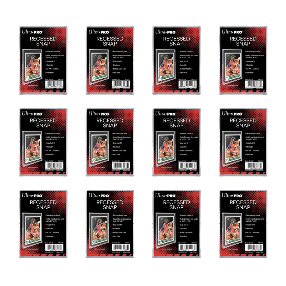 Ultra Pro Recessed Snap Card Holder 12er-Pack – Kartenhalter für Sammelkarten mit vertiefter Kartenfläche, stapelbar