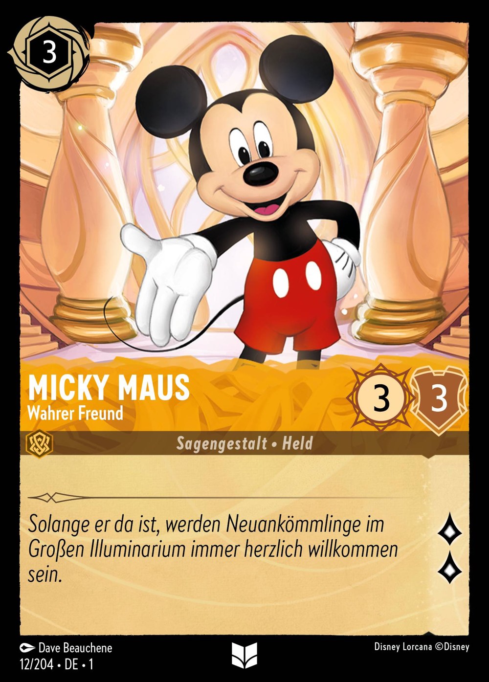Micky Maus – Wahrer Freund 12/204 – Das Erste Kapitel – Disney Lorcana – Deutsch – Near Mint
