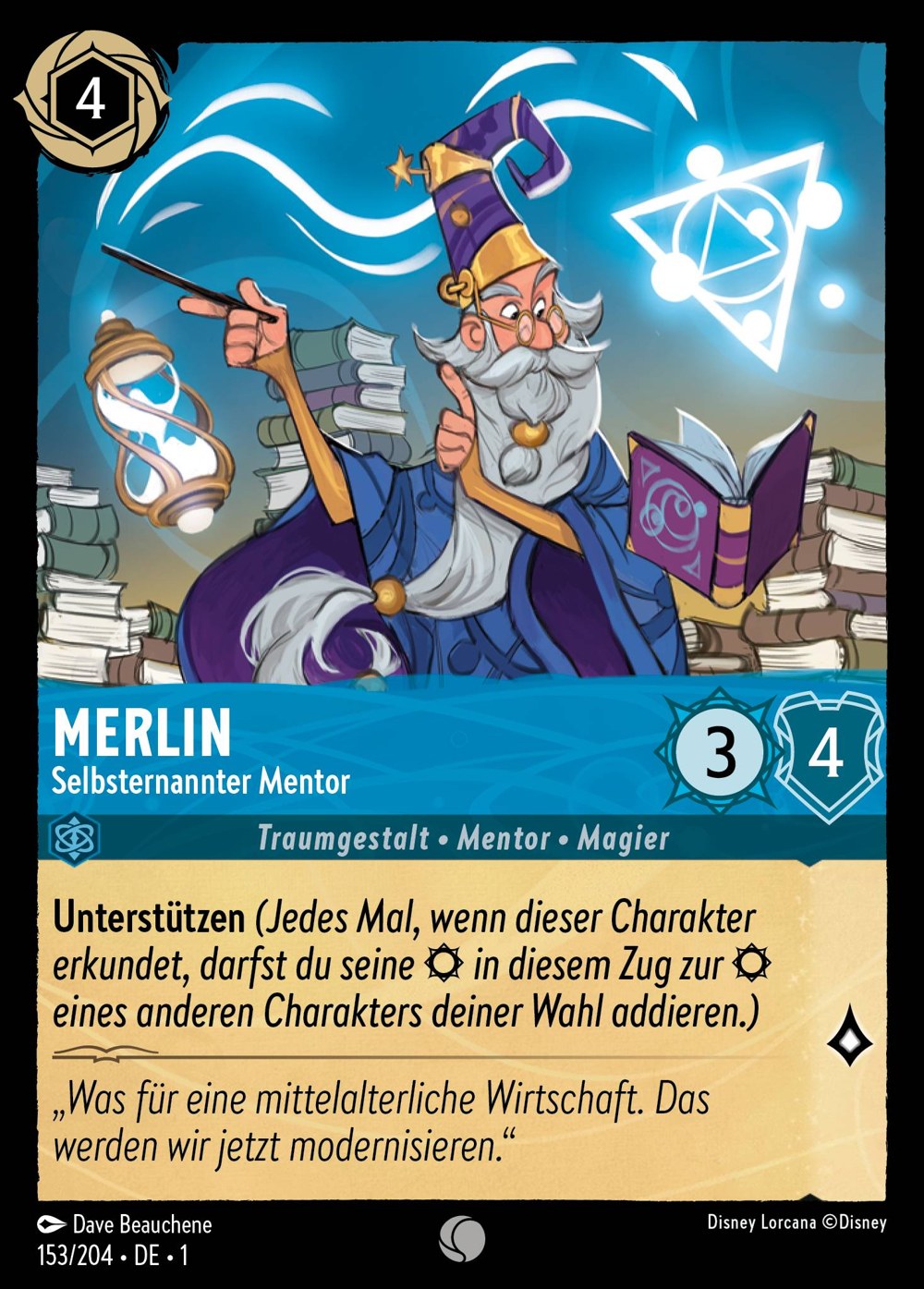 Merlin – Selbsternannter Mentor 153/204 – Das Erste Kapitel – Disney Lorcana – Deutsch – Near Mint