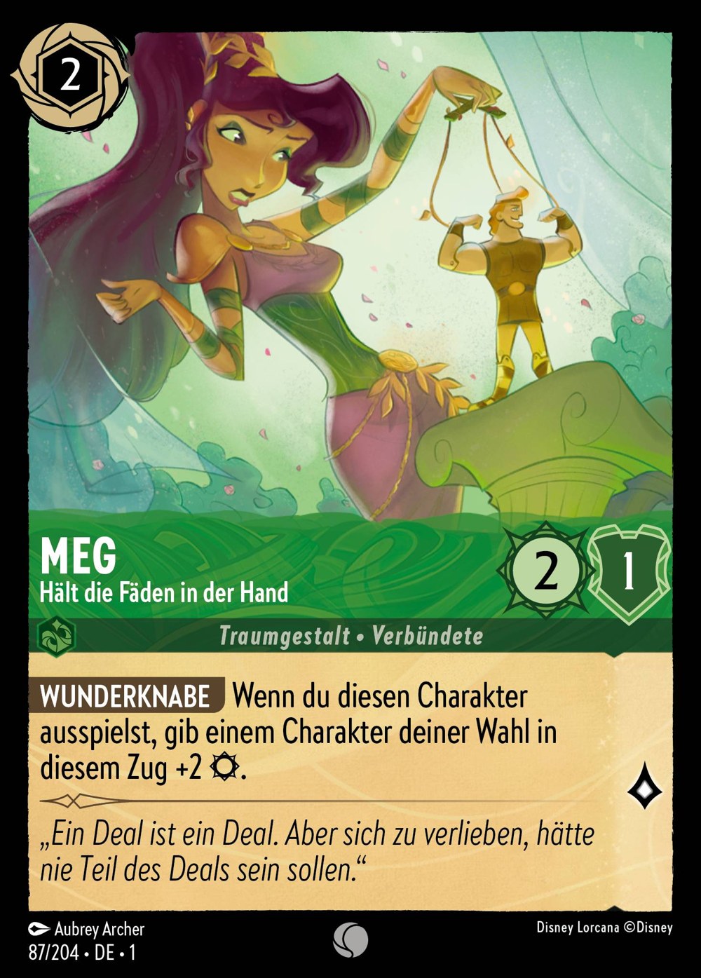 Meg – Hält die Fäden in der Hand 87/204 – Das Erste Kapitel – Disney Lorcana – Deutsch – Near Mint
