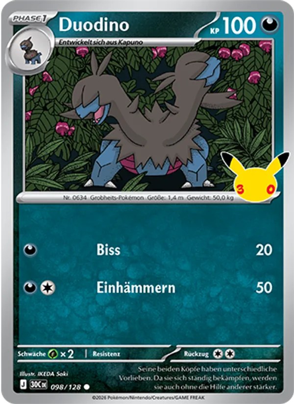 Duodino 098/128 – 30 Jahre – Pokémon – Deutsch – Near Mint