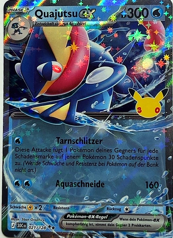 Quajutsu-ex 021/128 – 30 Jahre – Pokémon – Deutsch – Near Mint