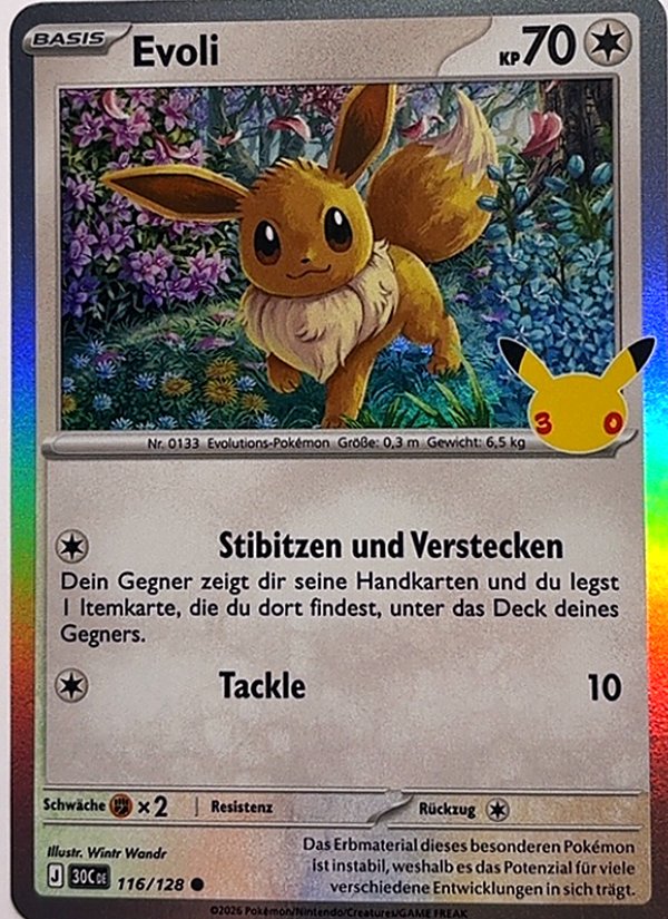 Evoli 116/128 – 30 Jahre – Pokémon – Deutsch – Near Mint