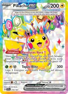 Pikachu-ex (219) aus dem Set Stürmische Funken