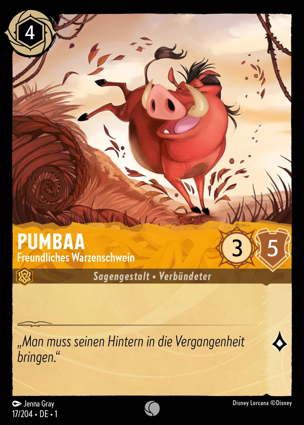 Pumbaa – Freundliches Warzenschwein 17/204 – Das Erste Kapitel – Disney Lorcana – Deutsch – Near Mint