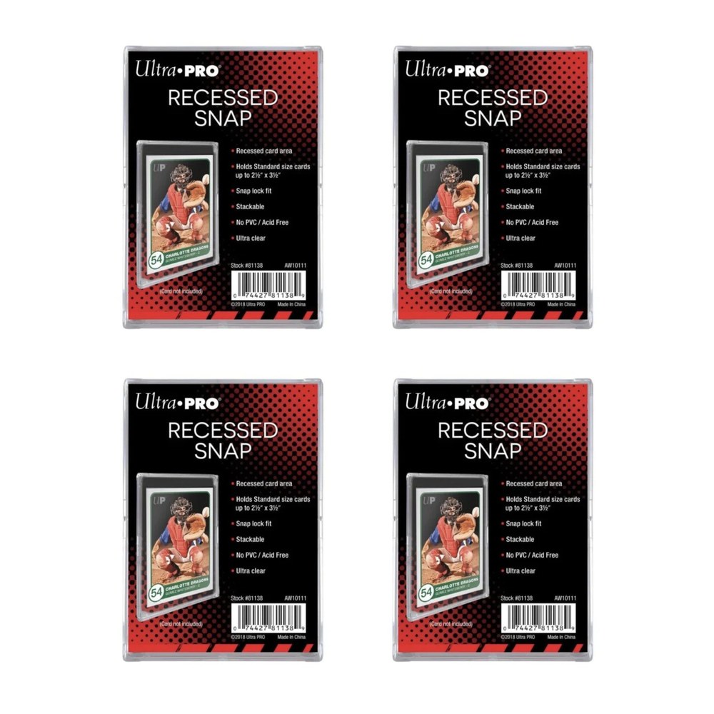 Ultra Pro Recessed Snap Card Holder 4er-Pack – Kartenhalter für Sammelkarten mit vertiefter Kartenfläche, stapelbar