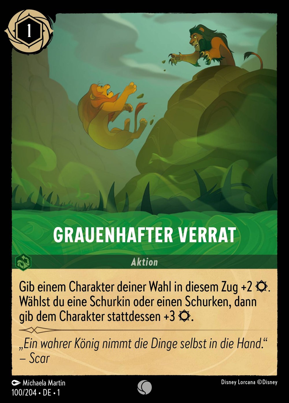 Grauenhafter Verrat 100/204 – Das Erste Kapitel – Disney Lorcana – Deutsch – Near Mint