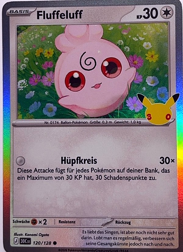 Fluffeluff 120/128 – 30 Jahre – Pokémon – Deutsch – Near Mint
