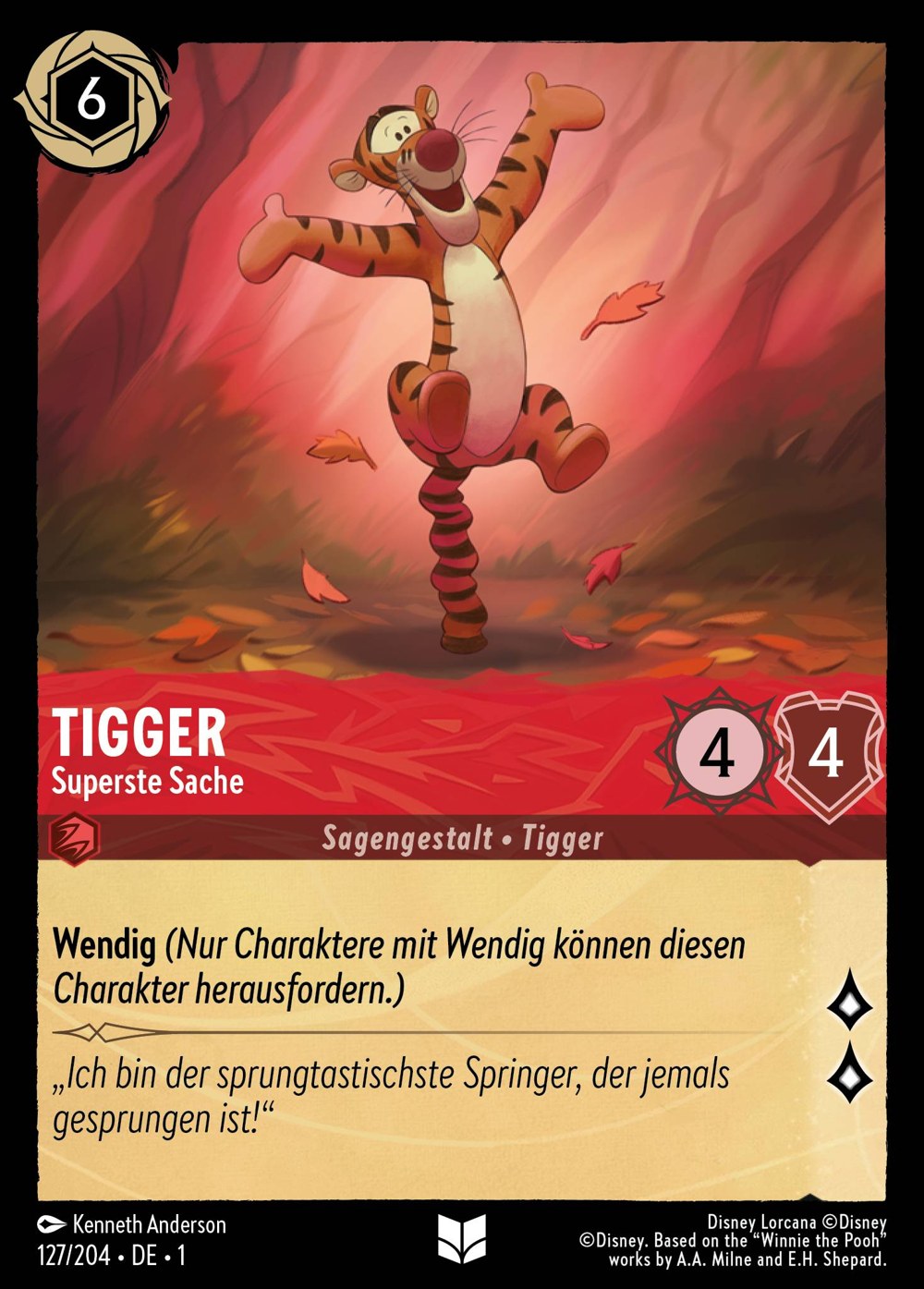 Tigger – Superste Sache 127/204 – Das Erste Kapitel – Disney Lorcana – Deutsch – Near Mint