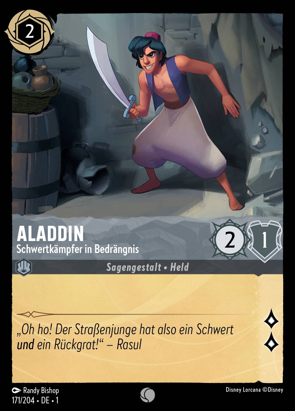 Aladdin – Schwertkämpfer in Bedrängnis 171/204 – Das Erste Kapitel – Disney Lorcana – Deutsch – Near Mint
