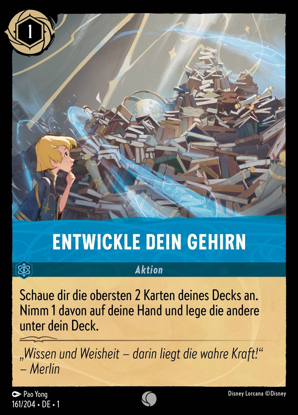 Entwickle dein Gehirn 161/204 – Das Erste Kapitel – Disney Lorcana – Deutsch – Near Mint