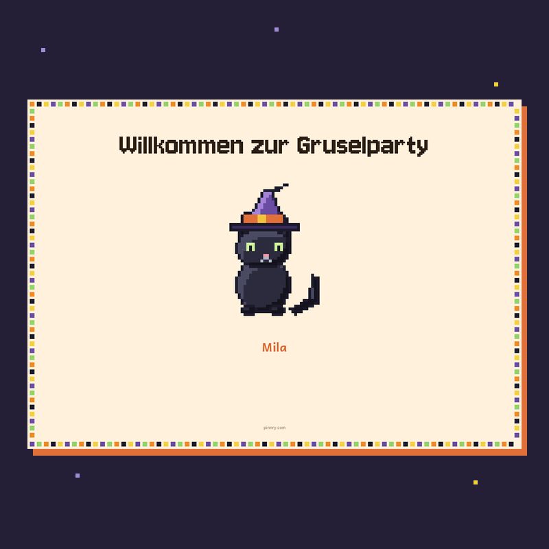 Willkommensschild für die Party