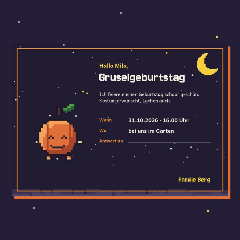 Einladung Grusel-Kindergeburtstag