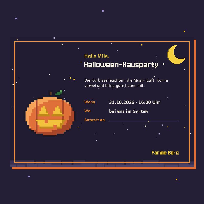 Einladung Halloween-Hausparty