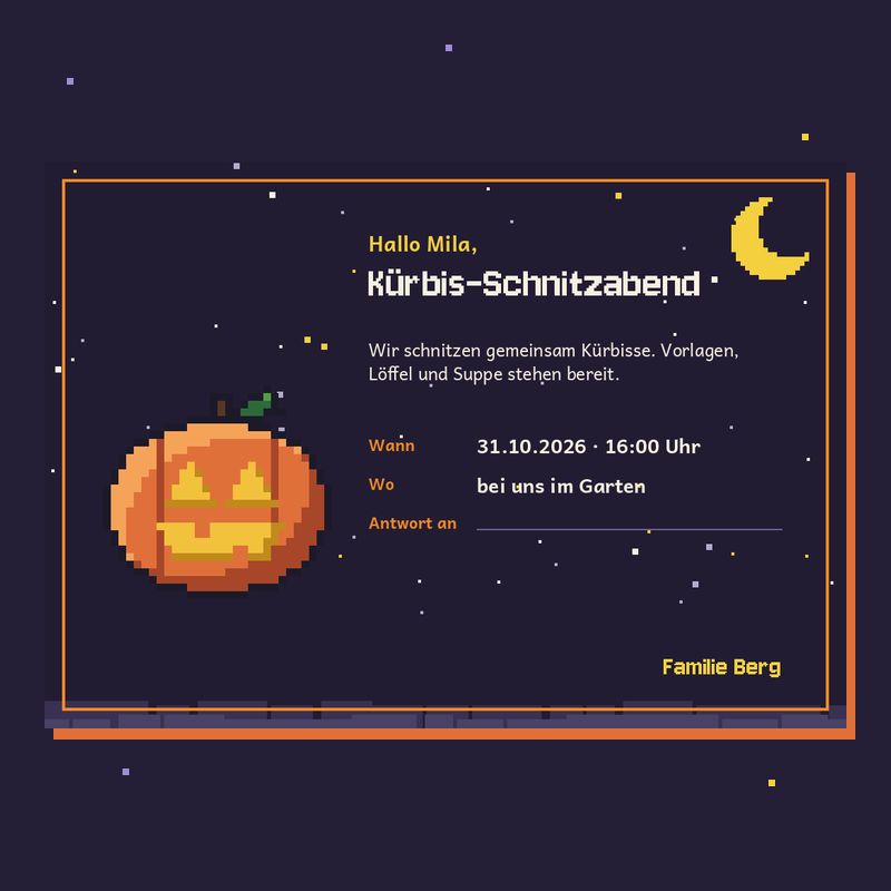 Einladung Kürbis-Schnitzabend
