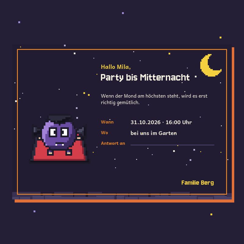 Einladung Mitternachtsparty