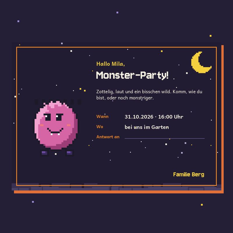 Einladung Monsterparty