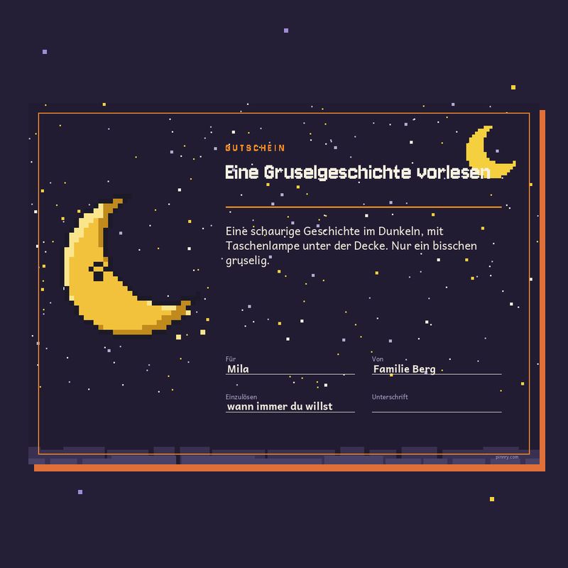 Gutschein „Eine Gruselgeschichte vorlesen“
