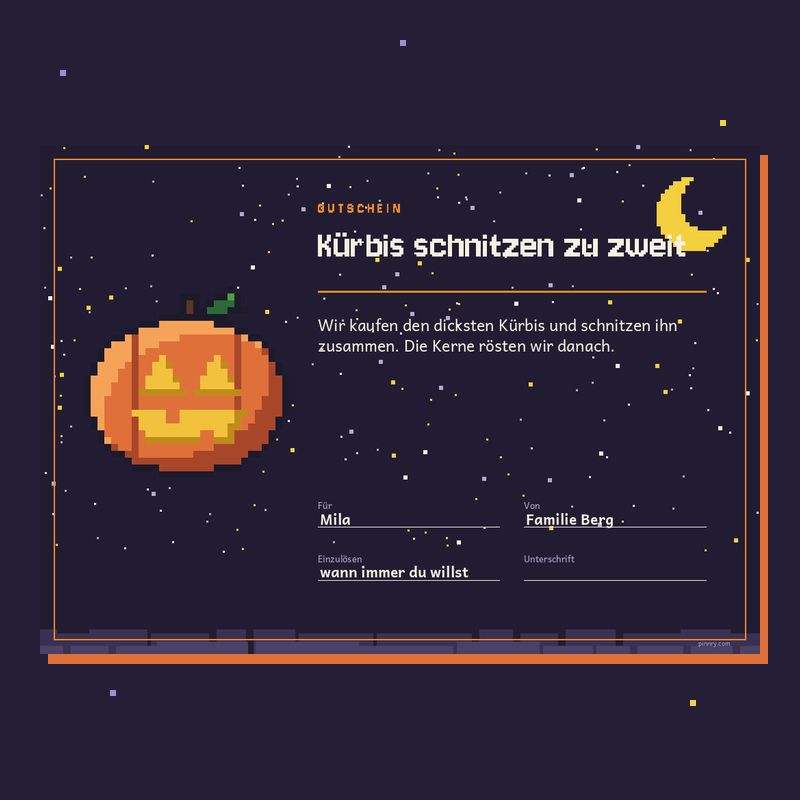 Gutschein „Kürbis schnitzen zu zweit“