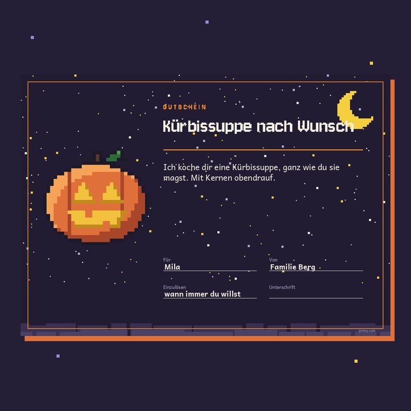 Gutschein „Kürbissuppe nach Wunsch“