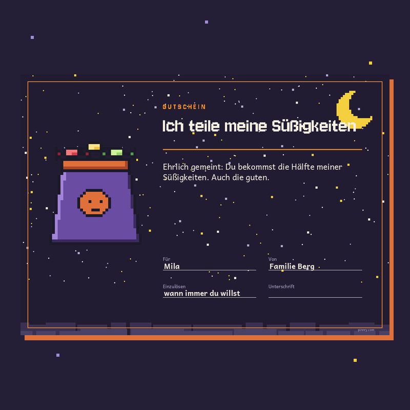 Gutschein „Ich teile meine Süßigkeiten“