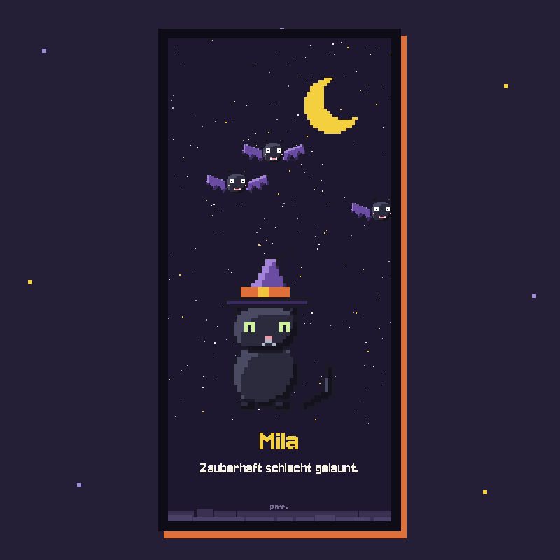Handy-Hintergrund Hexenkatze Mitternacht