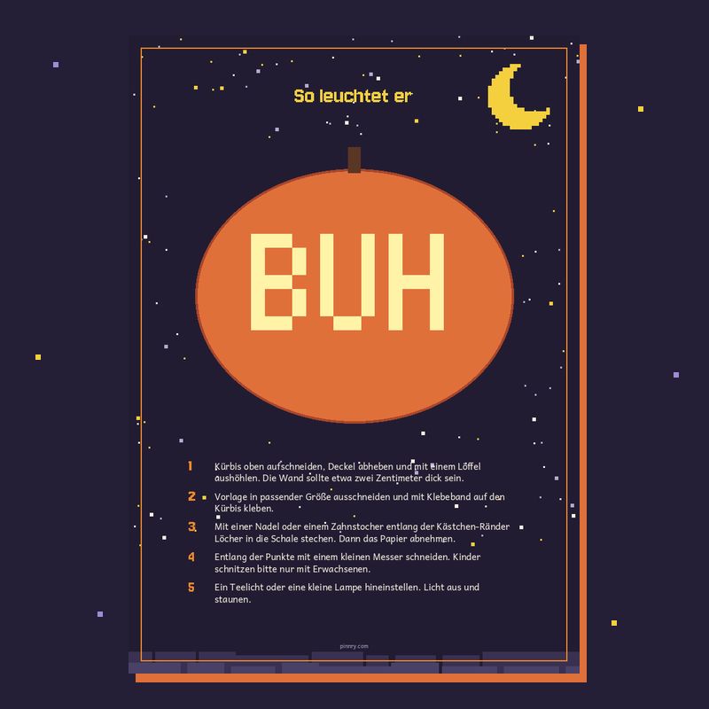 Kürbis-Vorlage „Schriftzug „BUH““