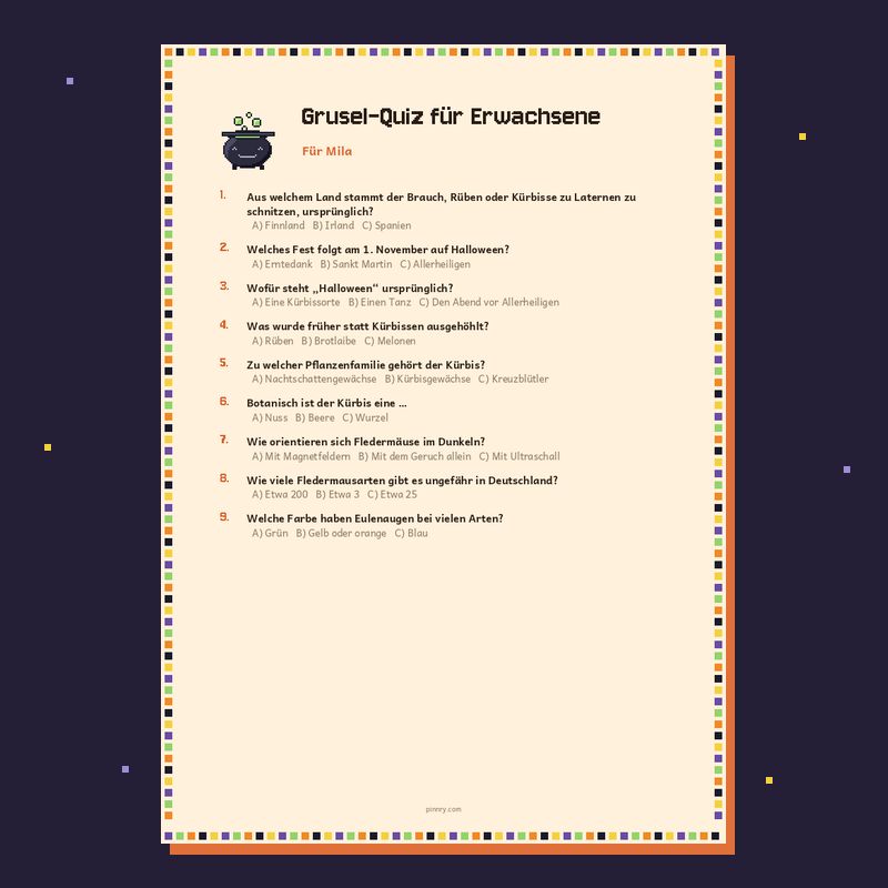Grusel-Quiz für Erwachsene