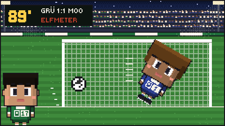Spielszene: 89. Minute, Strafstoß. Lenny Vogt mit der 17 schießt links, der Torwart aus Moorstetten fliegt nach rechts.