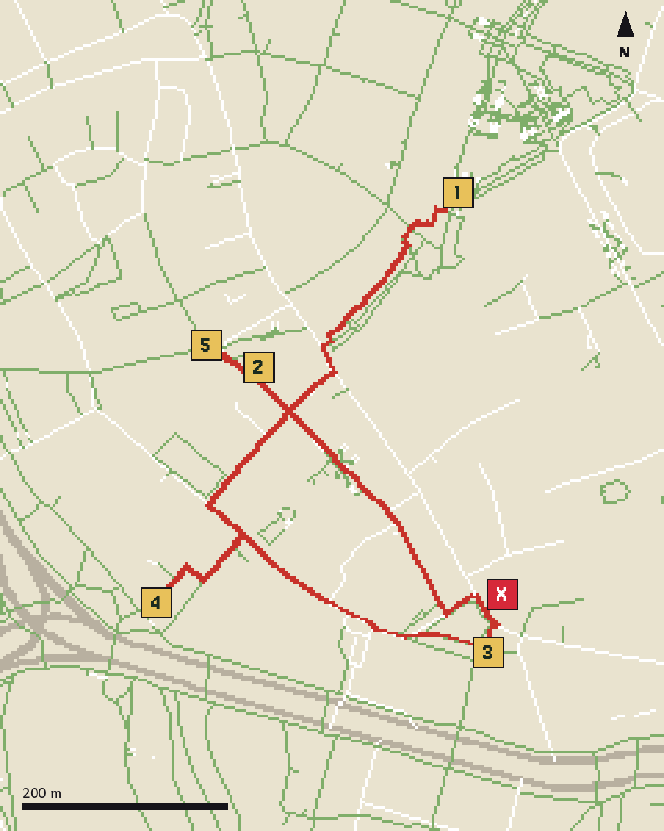 Pixel-Schatzkarte mit Route durch Hannover