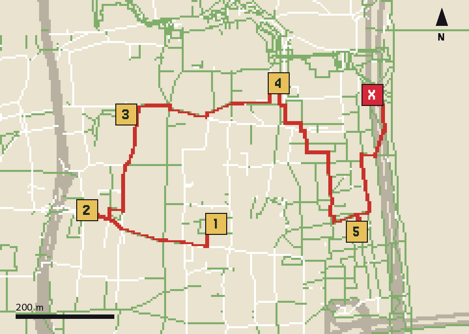Pixel-Schatzkarte mit Route durch Köln