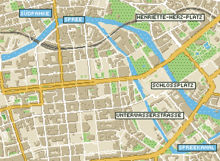 Pixel-Plan der Ortsmitte von Berlin
