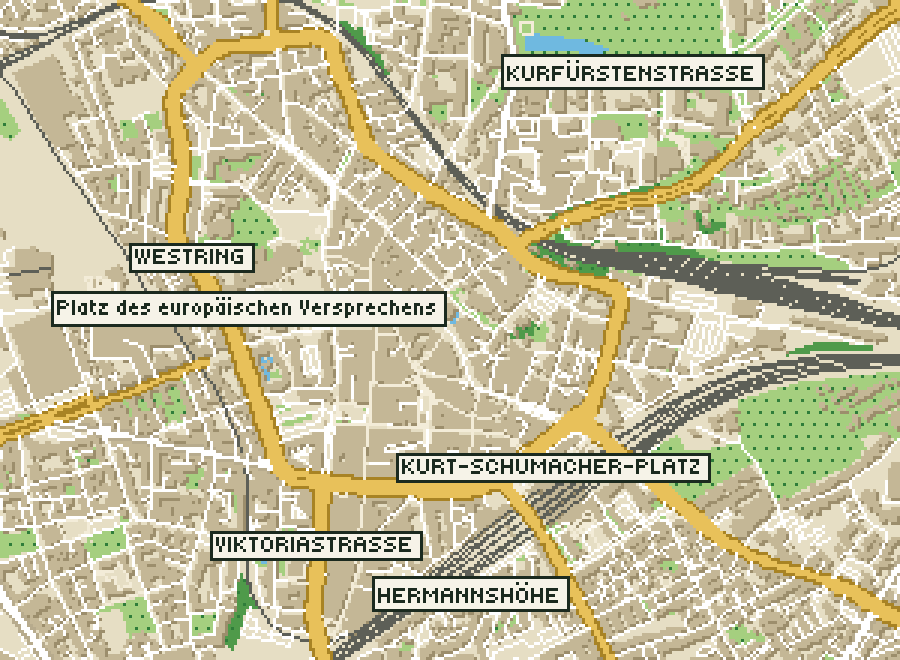Pixel-Plan der Ortsmitte von Bochum