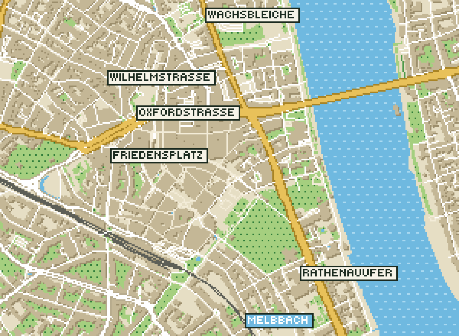 Pixel-Plan der Ortsmitte von Bonn