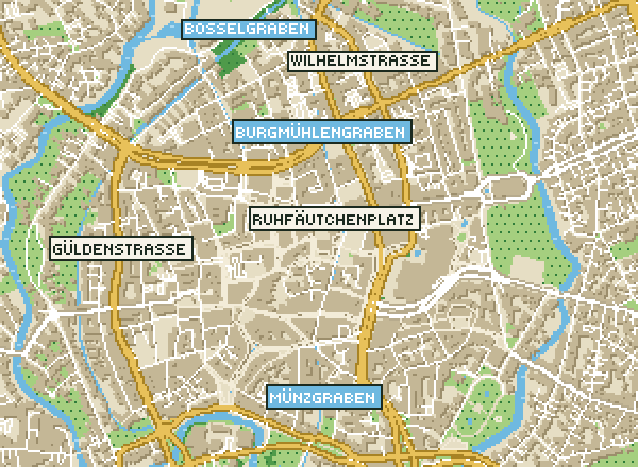 Pixel-Plan der Ortsmitte von Braunschweig