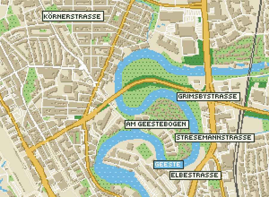 Pixel-Plan der Ortsmitte von Bremerhaven