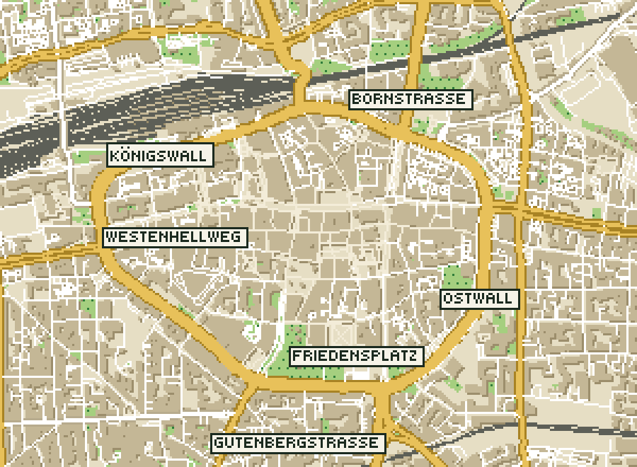 Pixel-Plan der Ortsmitte von Dortmund