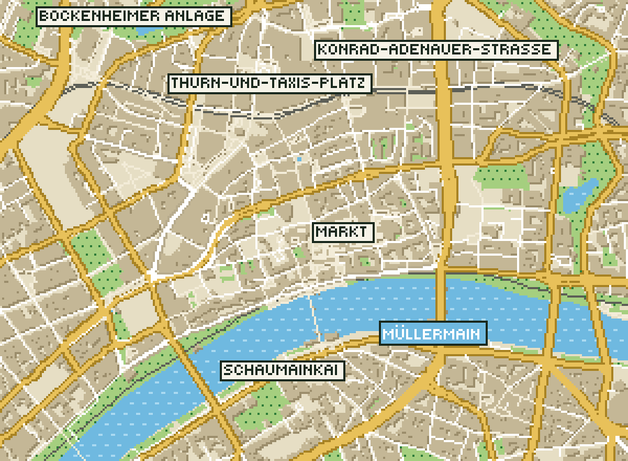 Pixel-Plan der Ortsmitte von Frankfurt am Main