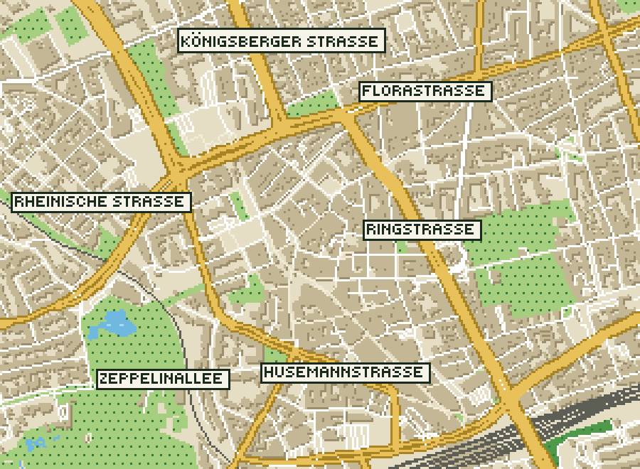 Pixel-Plan der Ortsmitte von Gelsenkirchen
