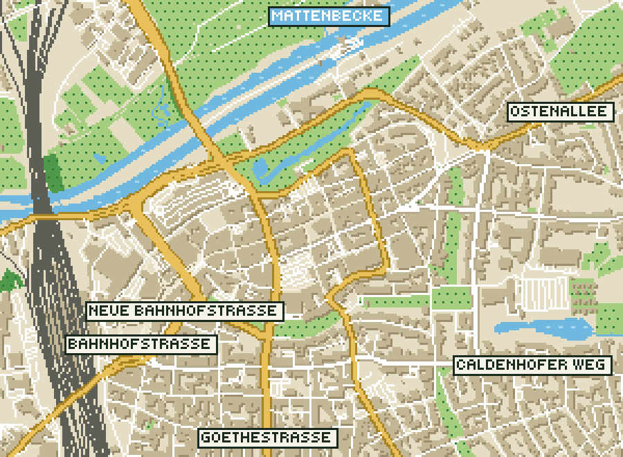 Pixel-Plan der Ortsmitte von Hamm