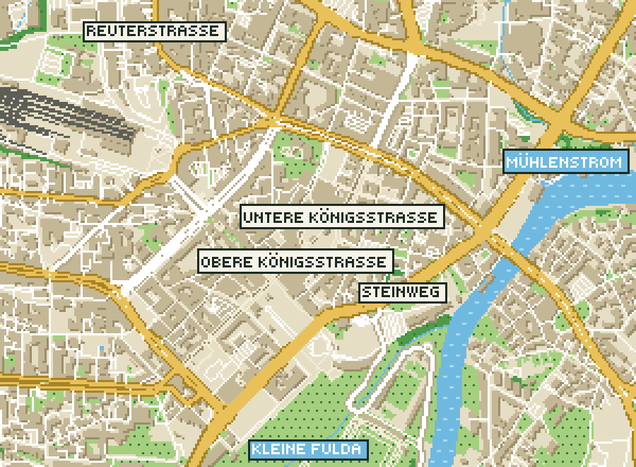Pixel-Plan der Ortsmitte von Kassel