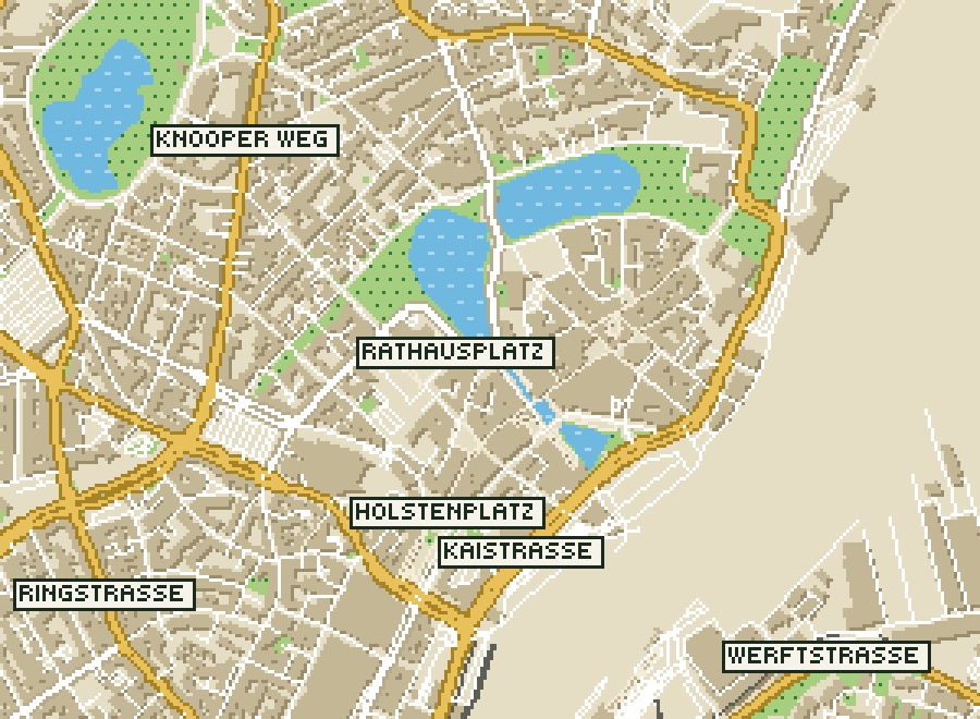 Pixel-Plan der Ortsmitte von Kiel