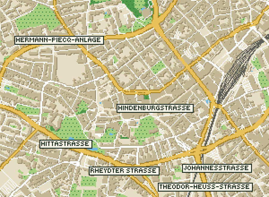 Pixel-Plan der Ortsmitte von Mönchengladbach